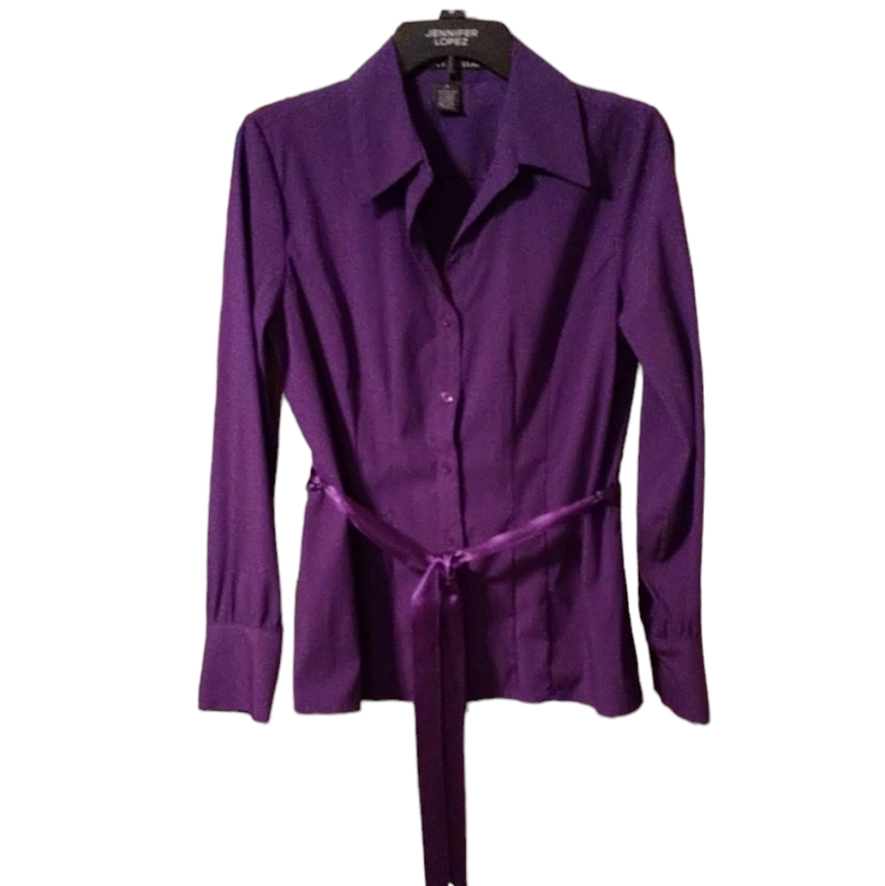 Purple Scot Taylor Long Sleeve Blouse sz Medium